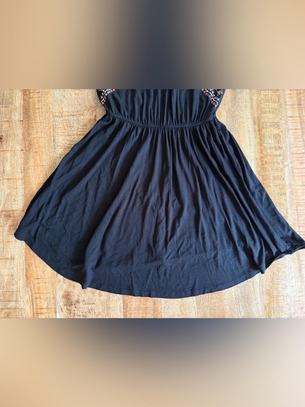 Forever 21 Black Embroidered Fit & Flare Dress Boho Sleeveless Size Small - Picture 5 of 11